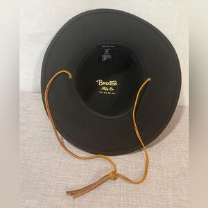 BRIXTON Wool Black Hat with Brown Cord, Size XS